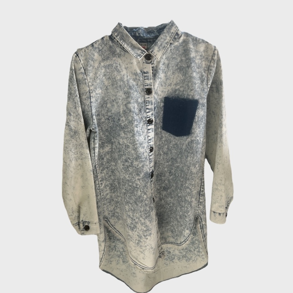 Stonewashed denim shirt/dress. Long sleeve. No pockets. Blue. Medium. NWOT